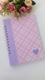 Caderno coração lilás
