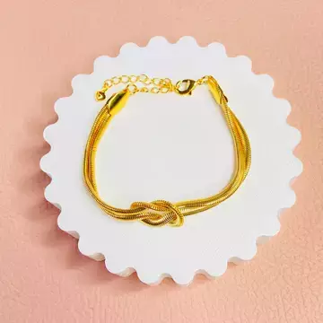 Pulseira nó banhada a ouro 18 k