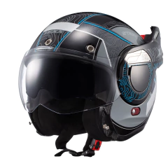 Capacete TEXX Stratos 180 Topographic Preto E Azul - 62 - Moto Acessórios Idealpravc
