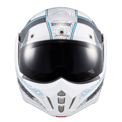 Capacete Unissex Texx Stratos 180 Topographic Branco+Azul - 56 - comprar online