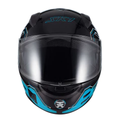 Capacete Sky Two Sorah Preto Brilho Transfer Azul - 56 - comprar online