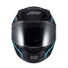 Capacete Sky Two Soldier Preto Fosco Transf Azul - 62 - comprar online