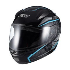 Capacete Sky Two Soldier Preto Fosco Transf Azul - 62 - Moto Acessórios Idealpravc