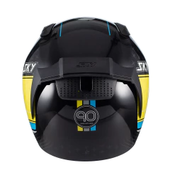 Capacete Sky Two Anos 90 Preto Brilho Transfer Azul+amarelo - 56 na internet