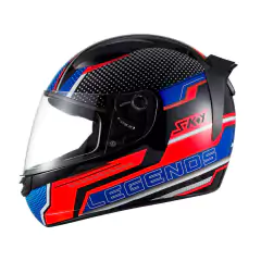Capacete Sky Two Legends Preto Fosco Transfer Vermelho - 56