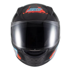 Capacete Sky Two Samurai Preto Brilho Transfer Vermelho - 56 - Moto Acessórios Idealpravc