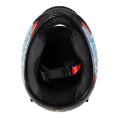 Capacete Sky Two Samurai Preto Brilho Transfer Vermelho - 56 - loja online