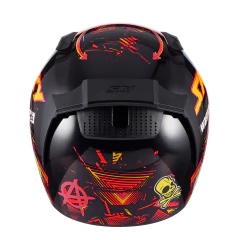 Capacete SKY Two Chaos Preto Brilho Transf Laranja - 62 na internet