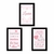 Kit com 3 Quadrinhos Decorativos - Tema Coração para Menina - comprar online