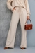 Conjunto Feminino Moletinho Calça Pantalona Wide Leg Blusa Com Capuz Outono Inverno