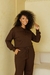 Conjunto Feminino Moletinho Calça Pantalona Wide Leg Blusa Com Capuz Outono Inverno