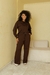 Conjunto Feminino Moletinho Calça Pantalona Wide Leg Blusa Com Capuz Outono Inverno