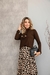 Saia Longa Animal Print Onça em Viscolycra Outono Inverno
