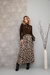 Saia Longa Animal Print Onça em Viscolycra Outono Inverno