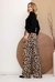 Calça Pantalona Animal Print Onça em Viscolycra Premium