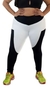 Calça Legging Casual Plus Size - Branco e Preto