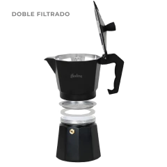 Cafetera Italiana Hudson 6 Pocillos Negra Inducción - Nice Kitchen