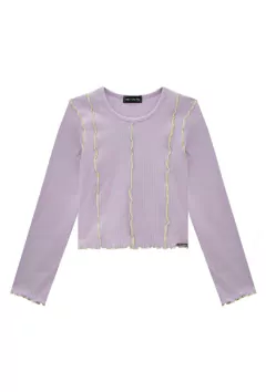 Blusa Vic&Vick Crooped Manga Longa Lilás