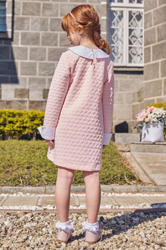 Vestido Kukiê Manga Longa Rosa - comprar online