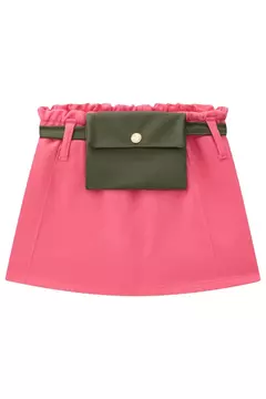 Conjunto Infanti Blusa Listrada e Short Saia Rosa - loja online