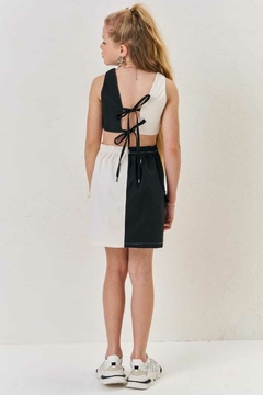 Vestido Vic&Vicky Tecno Cargo Preto e Branco - Amora