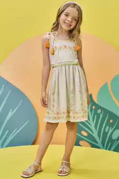 Vestido Infanti Florzinhas Laranjas - comprar online