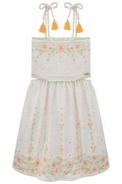 Vestido Infanti Florzinhas Laranjas - Amora