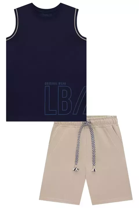 Conjunto Lucboo Regata Azul Marinho e Bermuda