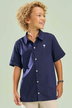 Camisa John Fox Linho Deluxe Azul