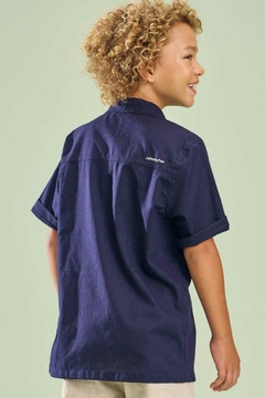 Camisa John Fox Linho Deluxe Azul - comprar online