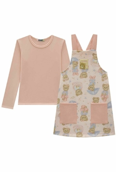 Conjunto Kukiê de Salopete em Matelassê Wave e Blusa - Amora