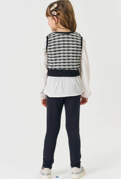Conjunto Kukiê de Blusa em Malha Colete em Tweed e Calça Legging em Molecotton na internet
