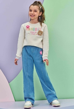 Calça Infanti Wide Leg em Jeans com Elastano na internet