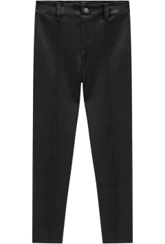 Calça Vic&Vicky Skinny em Suede Twill Preto - Amora
