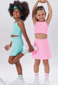 Saia Kukiê Esportiva em Poliamida com Shorts Embutido - Amora