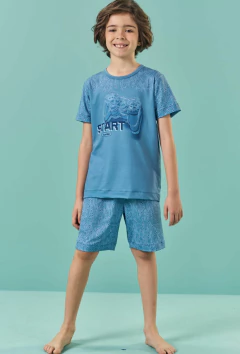 Pijama Lucboo com Camiseta e Bermuda em Malha na internet