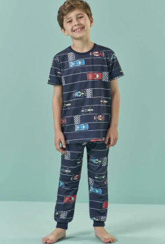 Pijama Lucboo com Camiseta e Calça em Malha Marinho na internet