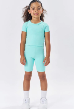 Short Kukiê Biker em Poliamida Azul - comprar online