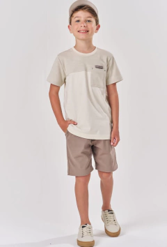 Conjunto Lucboo de Camiseta em Meia Malha e Bermuda em Sarja Stretch - comprar online