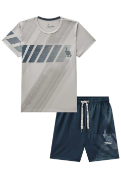 Conjunto Lucboo de Camiseta em Malha Dry Yuki e Bermuda em Nylon - Amora