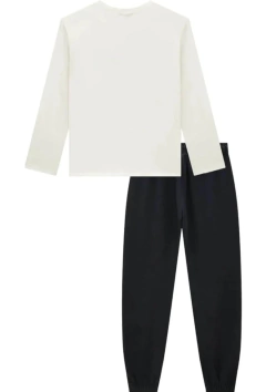 Conjunto Vic&Vicky de Blusa em Cotton e Calça Jogger - Amora