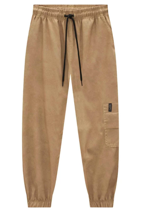 Calça Lucboo Jogger em Nylon Ergonomic Bege Escuro - comprar online