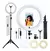 Ring Light Anel De Luz Led 12 30cm Tripé Grande 2,1 Metros Para Foto Selfie Maquiagem Usb Cor da luz Fria-morna-quente - comprar online
