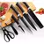 Jogo De Facas Churrasco e Cozinha 6 Peças Aço Inox Super afiadas Cor Preto