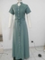 Vestido de festa em crepe de seda,com aberturas frontais, sob medidas