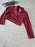 Casaco cropped alfaiataria em suede