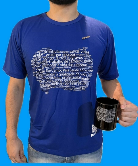 Camiseta "Em campo pela saúde pública" Azul