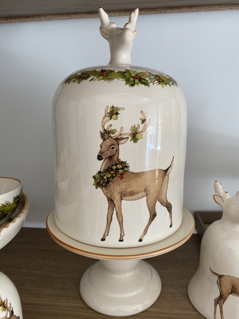 PORTA PANETONE RENA PINTADO A MÃO