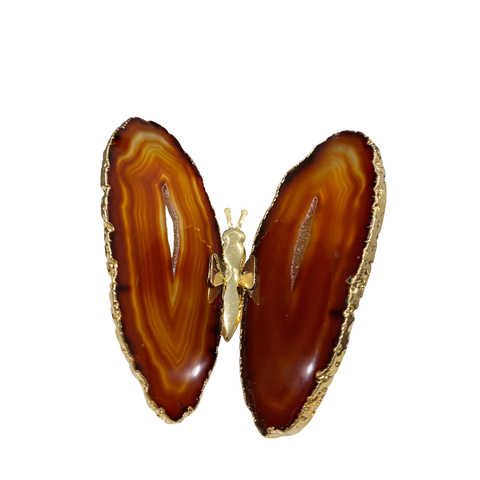 BORBOLETA PEDRA ÁGATA MARROM