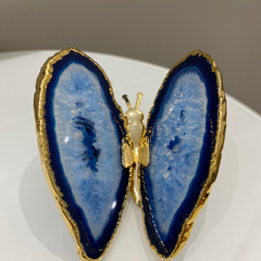 BORBOLETA PEDRA AGATA AZUL - UNIDADE - loja online